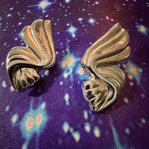 Silver Ribbon Earrings